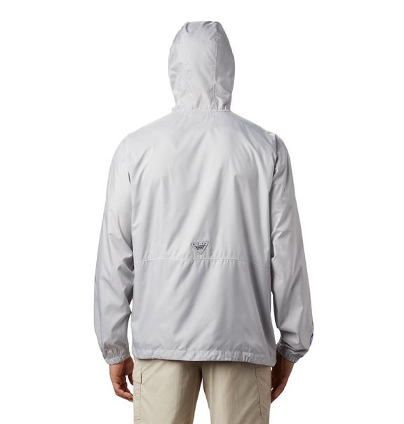 Columbia PFG Windbreaker Grey For Men's NZ12840 New Zealand